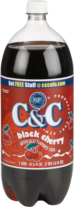 C&C Black Cherry Soda - 2 Liter Bottles - 8 Pack
