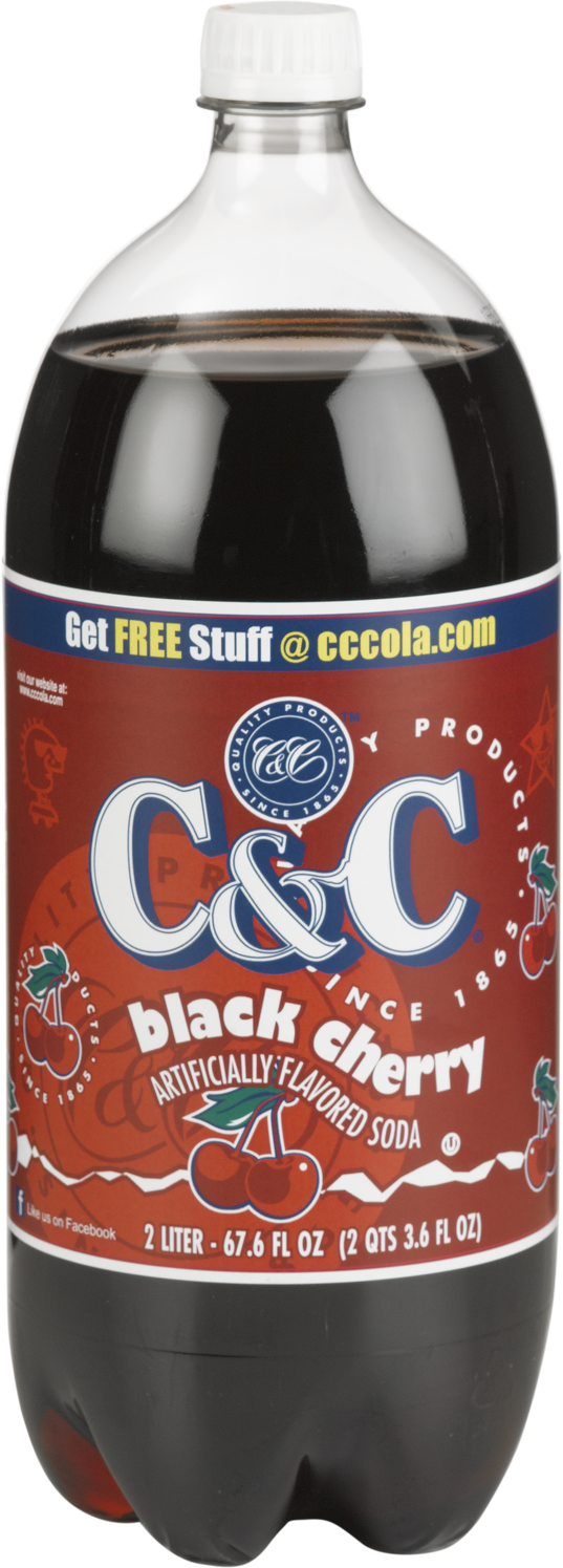 C&C Black Cherry Soda - 2 Liter Bottles - 8 Pack