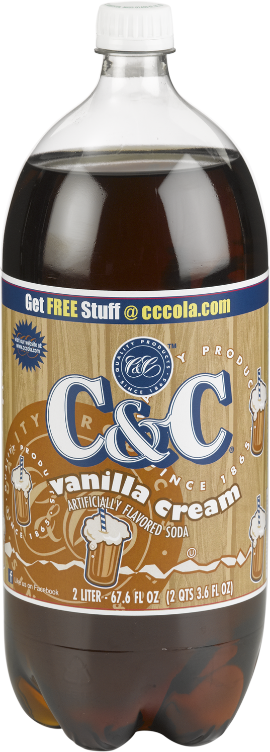 C&C Vanilla Cream - 2 Liter Bottles - 8 Pack