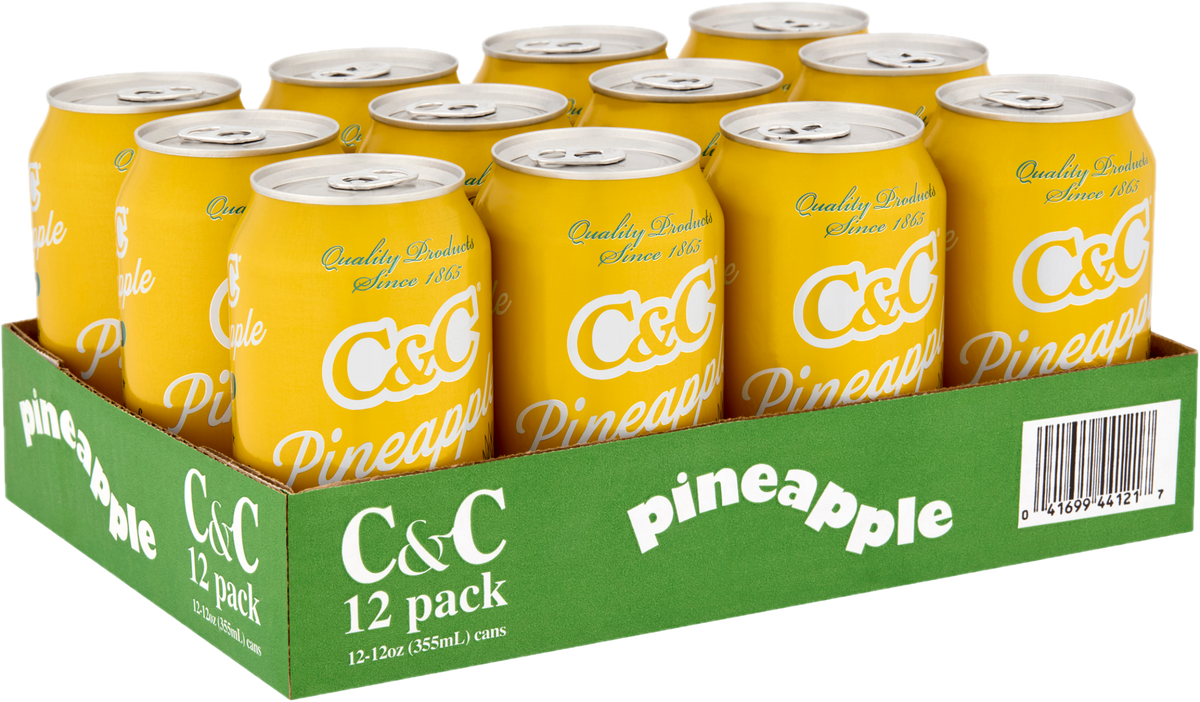 C&C Pineapple Soda - 12oz Cans - 12 Pack – C&C Cola & Exotic Sodas