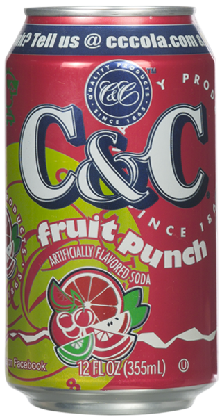 C&C Fruit Punch Soda - 12oz Cans - 24 Pack