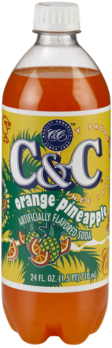 C&C Orange Pineapple Soda - 24oz Bottles - 24 Pack