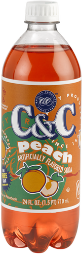 C&C Peach Soda - 24oz Bottles - 24 Pack