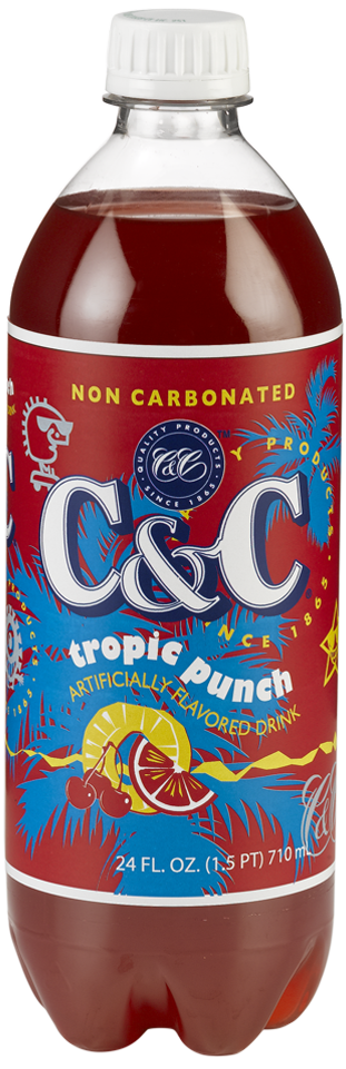 C&C Tropic Punch (Non Carbonated) - 24oz Bottles - 24 Packs
