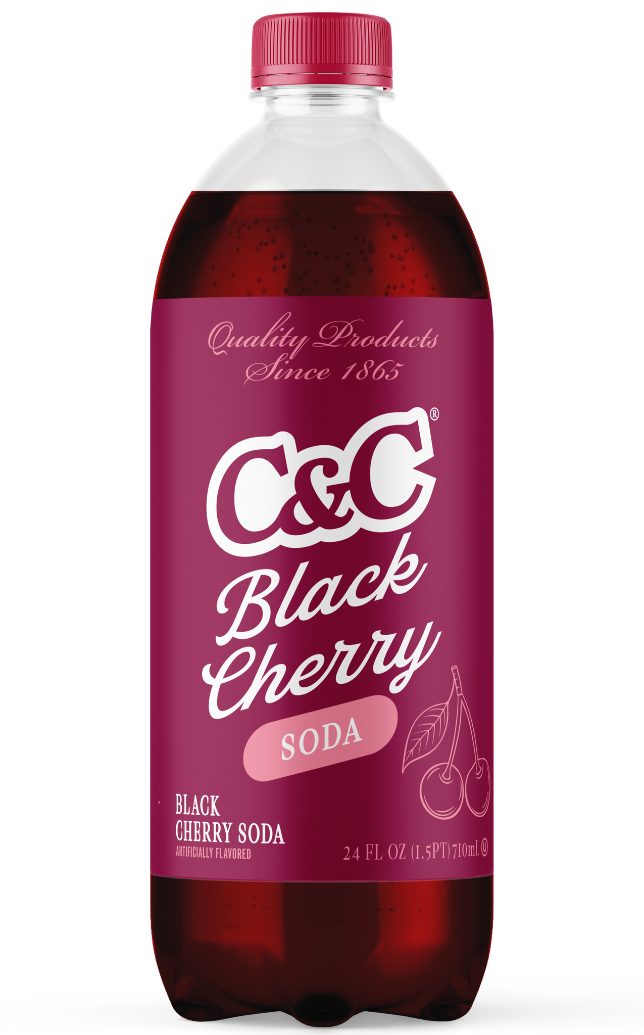 C&C Black Cherry Soda - 24oz Bottles - 24 Pack – C&C Cola