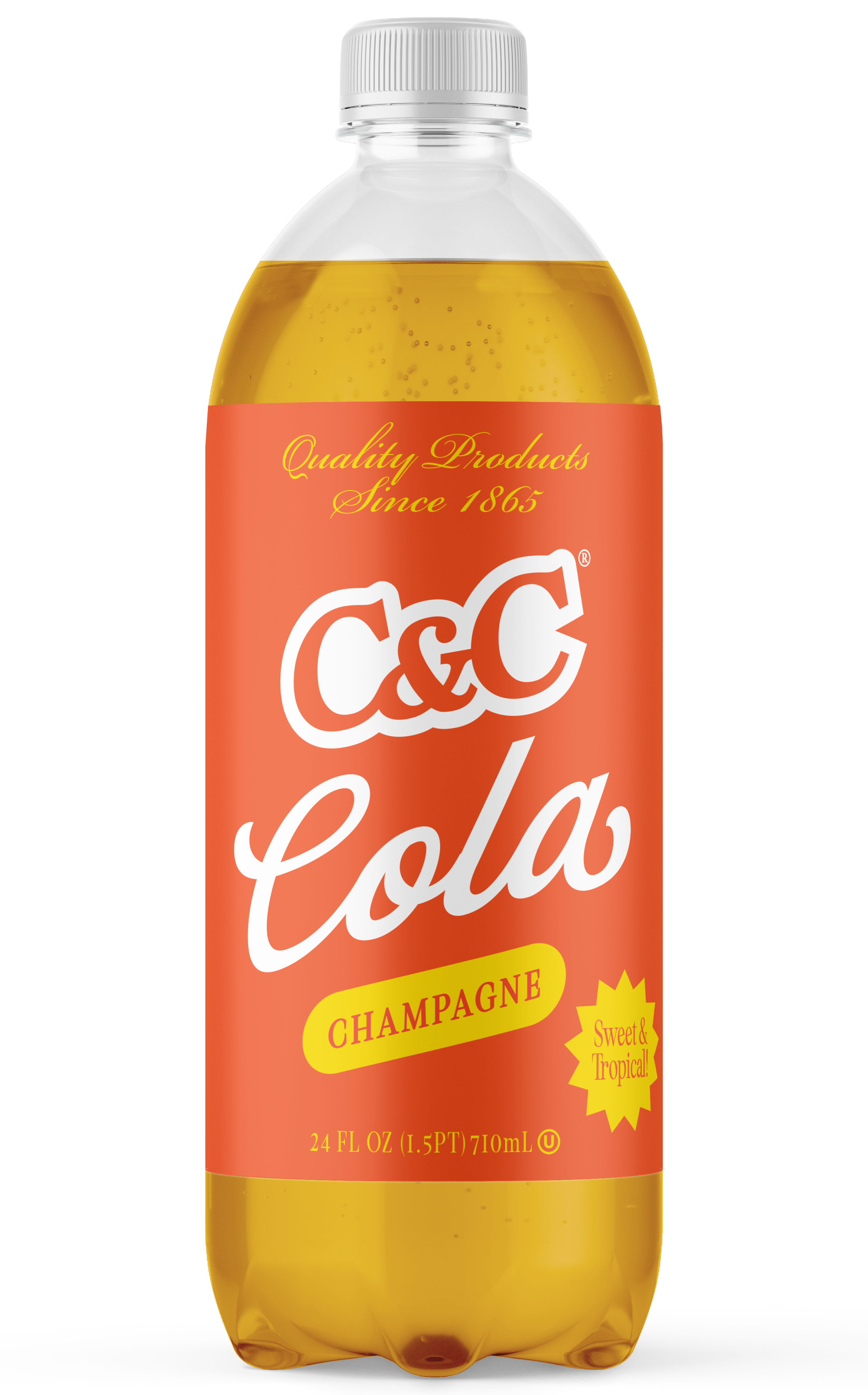 C&C Cola Champagne Soda - 24oz Bottles - 24 Pack