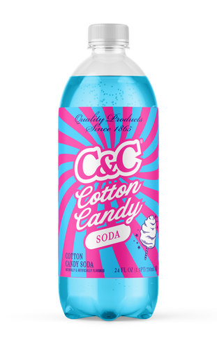 C&C Cotton Candy Soda - Case of 24 Bottles