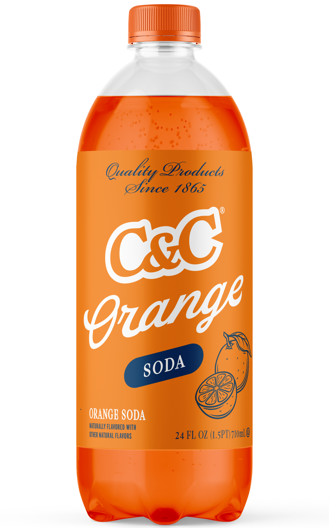 C&C Orange Soda - 24oz Bottles - 24 Pack