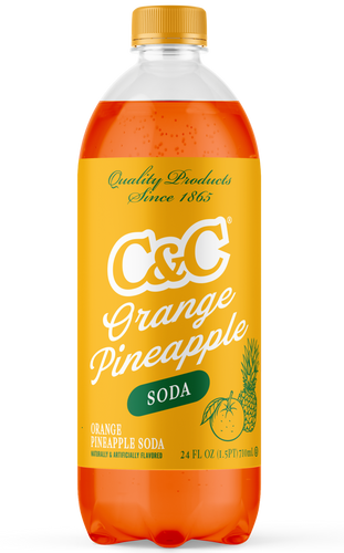 C&C Orange Pineapple Soda - 24oz Bottles - 24 Pack