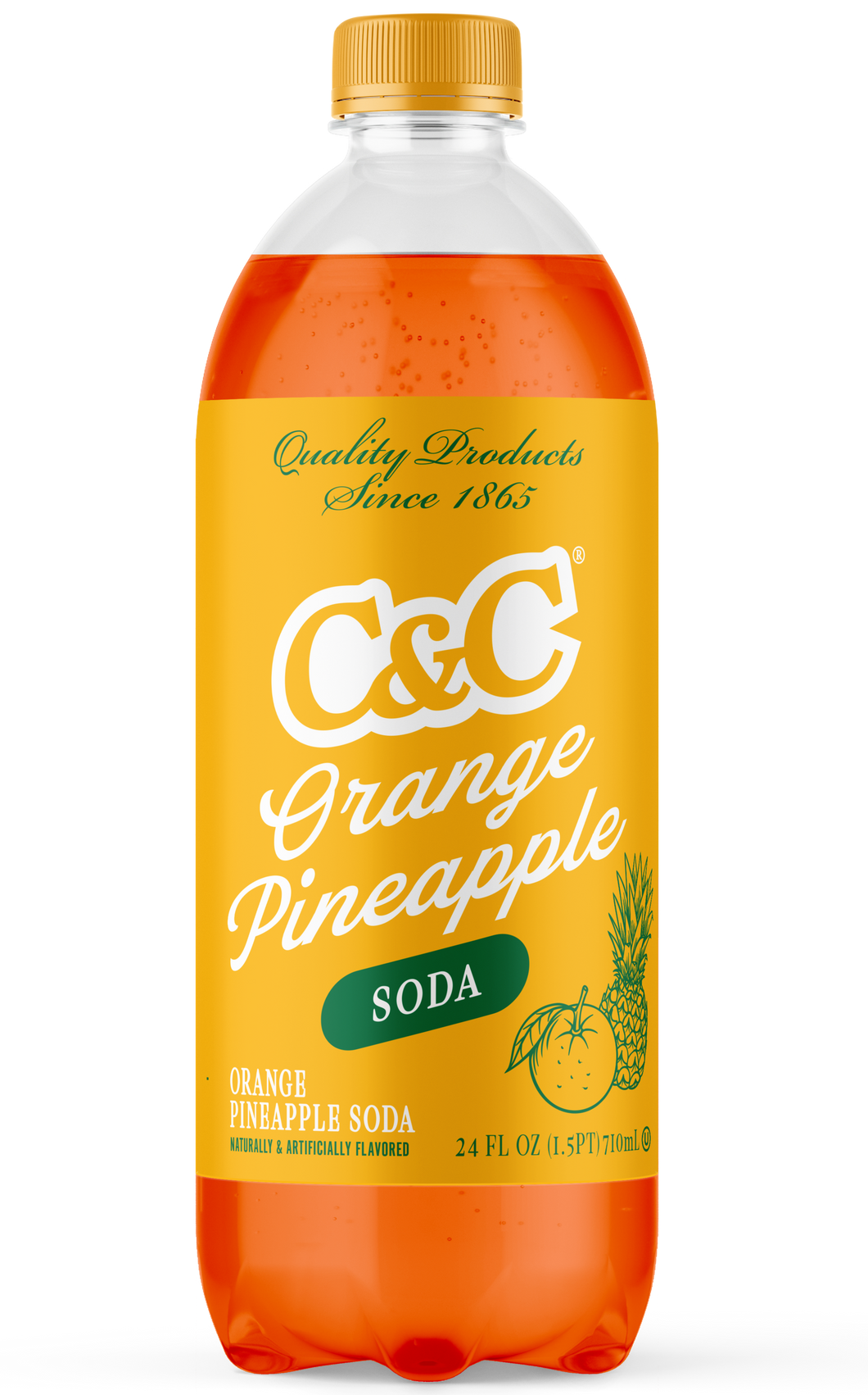 C&C Orange Pineapple Soda - 24oz Bottles - 24 Pack