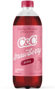 C&C Strawberry Soda - 24oz Bottles - 24 Pack