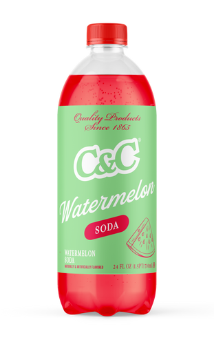 C&C Watermelon Soda - 24oz Bottles - 24 Pack