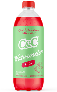 C&C Watermelon Soda - 24oz Bottles - 24 Pack