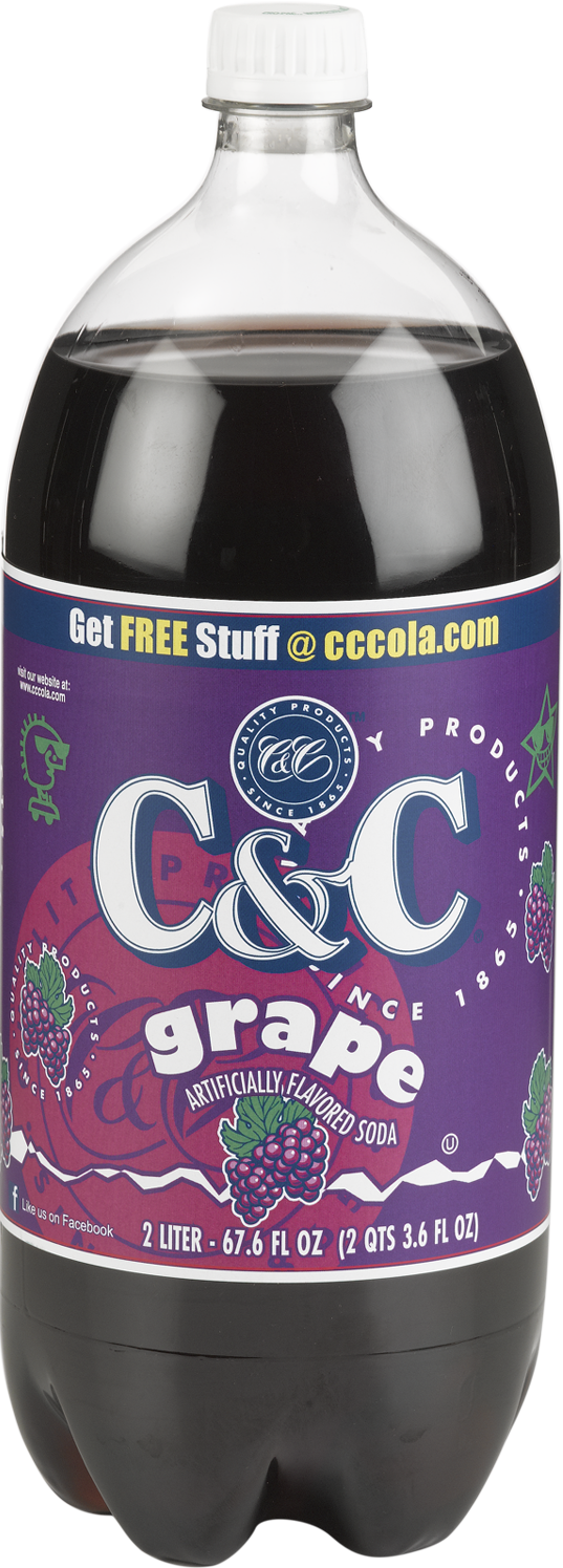 C&C  Grape Soda - 2 Liter Bottles - 8 Pack
