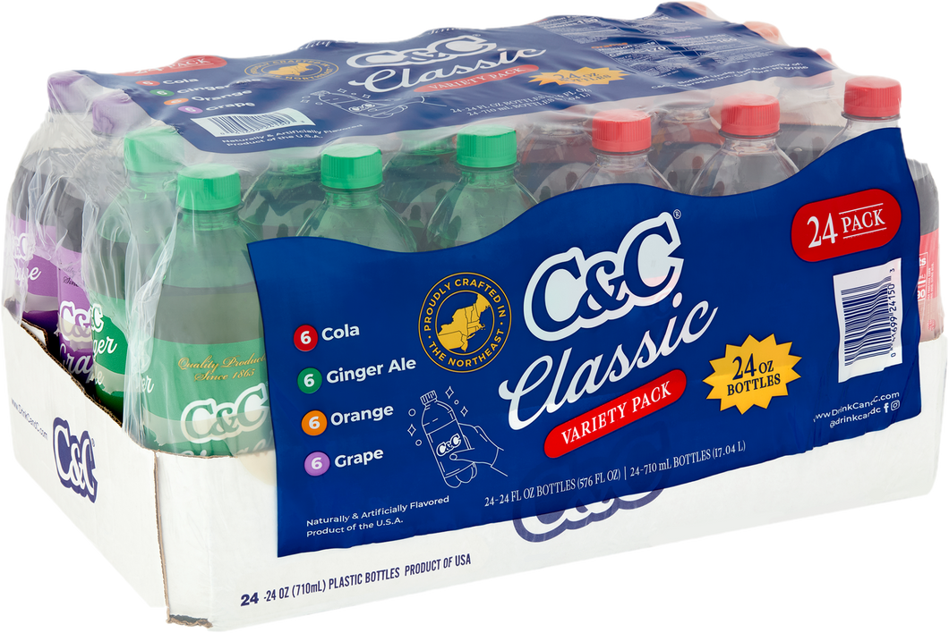 C&C Classic Variety Pack - Case of 24 Bottles