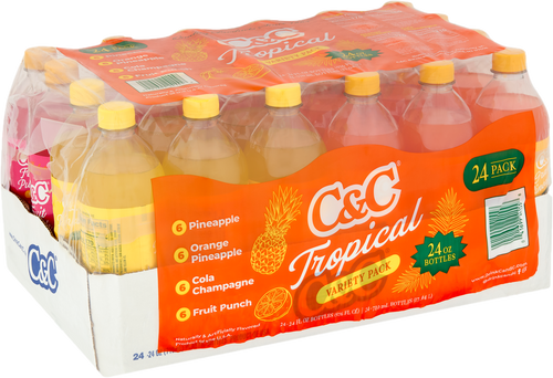 C&C Tropical Variety - 24oz Bottles - 24 Pack
