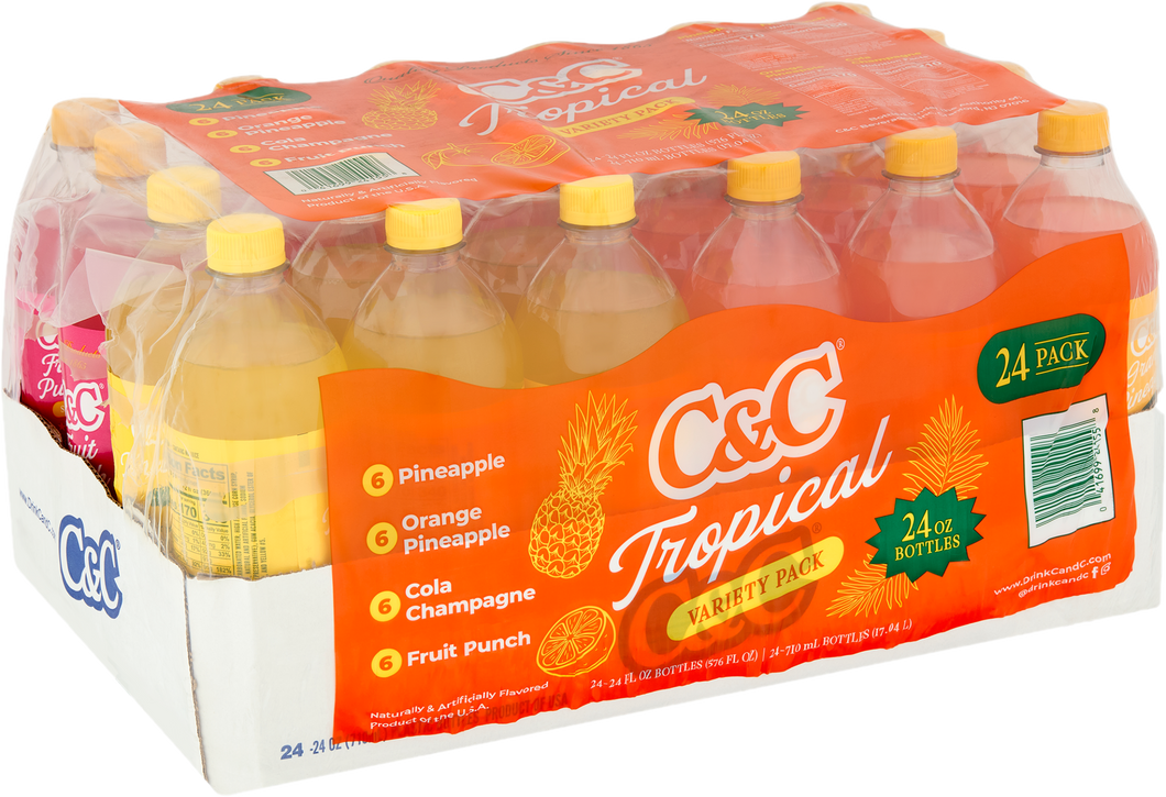 C&C Tropical Variety - 24oz Bottles - 24 Pack