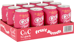 C&C Fruit Punch Soda - 12oz Cans - 12 Pack