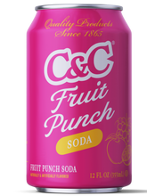 Load image into Gallery viewer, C&amp;C Fruit Punch Soda - 12oz Cans - 12 Pack