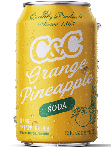 C&C Orange Pineapple Soda - 12oz Cans - 24 Pack