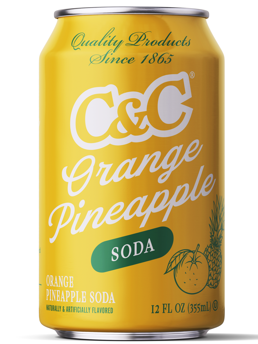 C&C Orange Pineapple Soda - 12oz Cans - 24 Pack