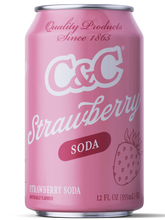 Load image into Gallery viewer, C&amp;C Strawberry Soda - 12oz Cans - 24 Pack
