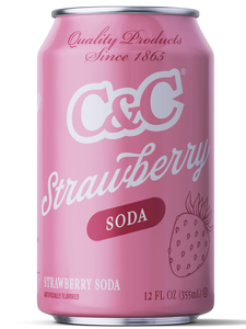 C&C Strawberry Soda - 12oz Cans - 24 Pack