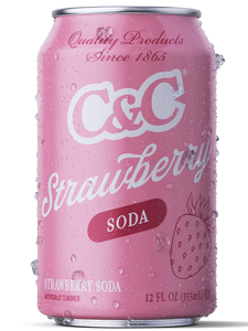 C&C Strawberry Soda - 12oz Cans - 24 Pack