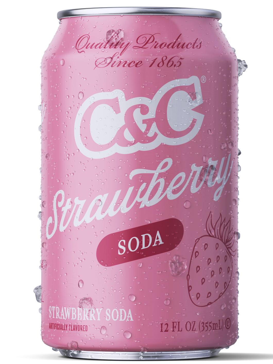 C&C Strawberry Soda - 12oz Cans - 24 Pack