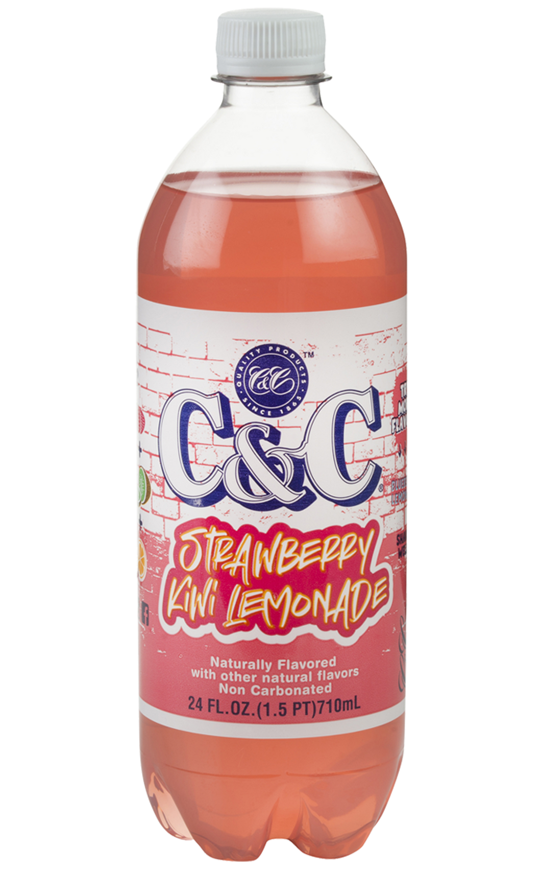 NEW! C&C Strawberry Kiwi Lemonade (Non Carbonated) - Case of 24 Bottles