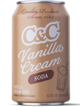 C&C Vanilla Cream Soda - 12oz Cans - 24 Pack