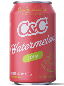 C&C Watermelon Soda - 12oz Cans - 24 Pack