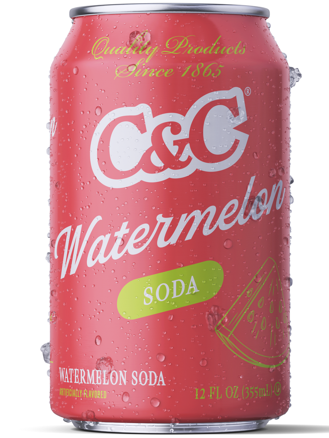 C&C Watermelon Soda - 12oz Cans - 24 Pack