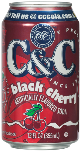 C&C Black Cherry Soda - Case of 24 Cans