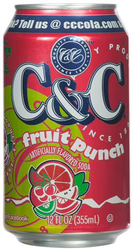 C&C Fruit Punch Soda - Case of 24 Cans