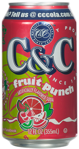 C&C Fruit Punch Soda - 12oz Cans - 24 Pack