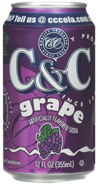 C&C Grape Soda - Case of 24 Cans