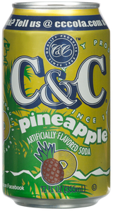 C&C Pineapple Soda - 12oz Cans - 24 Pack