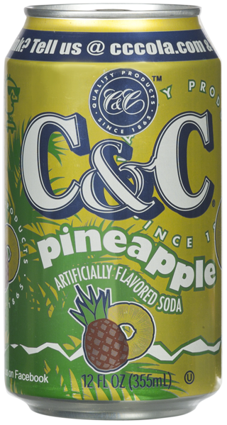 C&C Pineapple Soda - 12oz Cans - 24 Pack