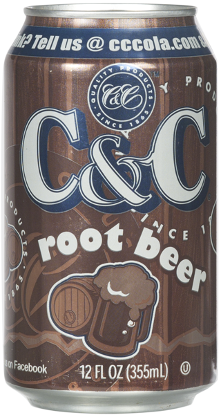 C&C Root Beer Soda - Case of 24 Cans