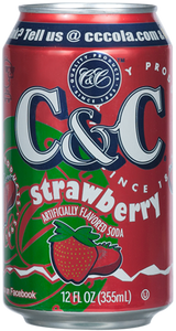 C&C Strawberry Soda - 12oz Cans - 24 Pack