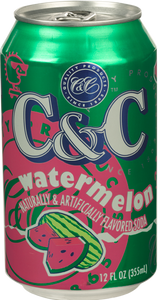 C&C Watermelon Soda - 12oz Cans - 24 Pack