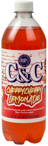 NEW! C&C Cherry Cherry Lemonade (Non Carbonated) - Case of 24 Bottles
