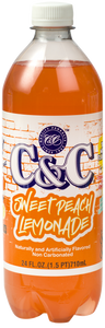 NEW! C&C Sweet Peach Lemonade (Non Carbonated) - Case of 24 Bottles
