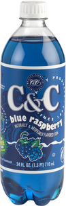 C&C Blue Raspberry Soda - Case of 24 Bottles
