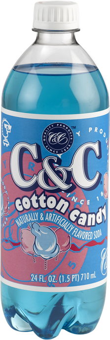 C&C Cotton Candy Soda - Case of 24 Bottles