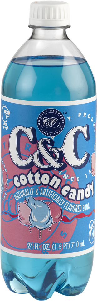 C&C Cotton Candy Soda - Case of 24 Bottles