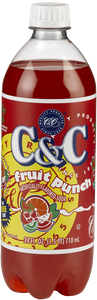 C&C Fruit Punch Soda - 24oz Bottles - 24 Pack