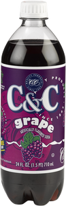 C&C  Grape Soda - 24oz Bottles - 24 Pack