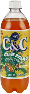 C&C Orange Pineapple Soda - 24oz Bottles - 24 Pack